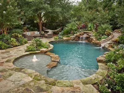 Backyard interior design visualization