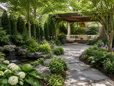 Backyard interior design visualization