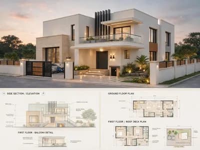 Balcony interior design visualization