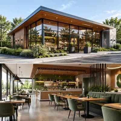 Restaurant interior design visualization