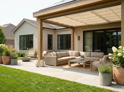 Backyard interior design visualization