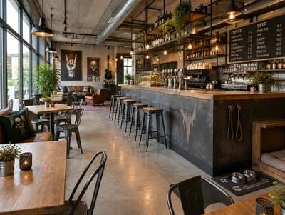 Cafe interior design visualization
