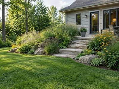 Backyard interior design visualization