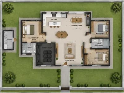Living Room interior design visualization