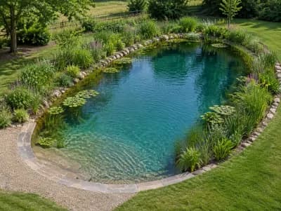 Backyard interior design visualization