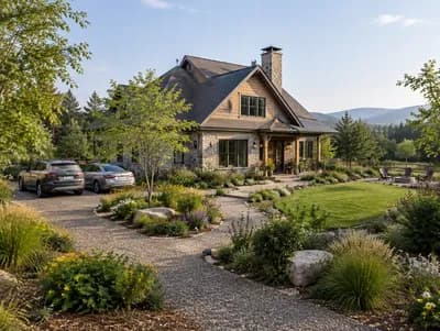 Driveway interior design visualization