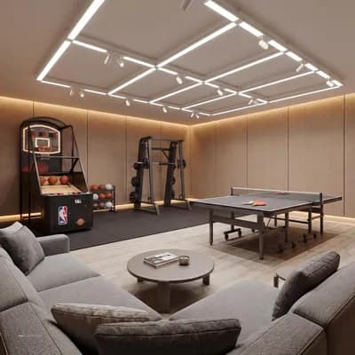 Basement interior design visualization