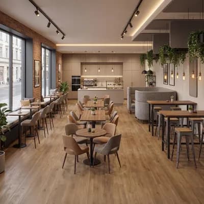 Cafe interior design visualization