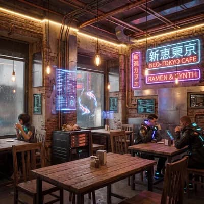Cafe interior design visualization