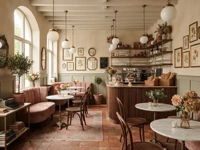 Cafe interior design visualization