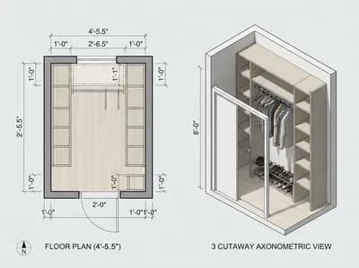 Closet interior design visualization