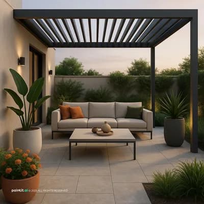Patio interior design visualization