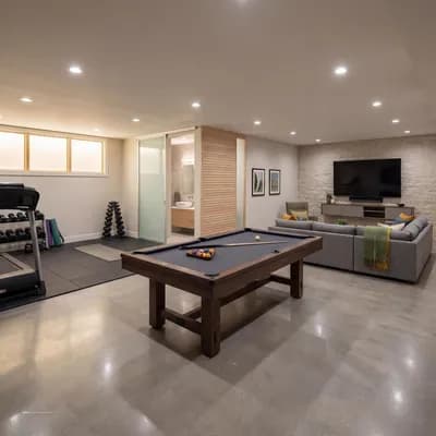 Basement interior design visualization