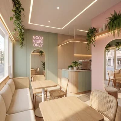Cafe interior design visualization