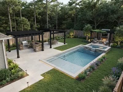 Backyard interior design visualization