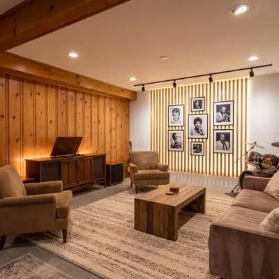 Basement interior design visualization