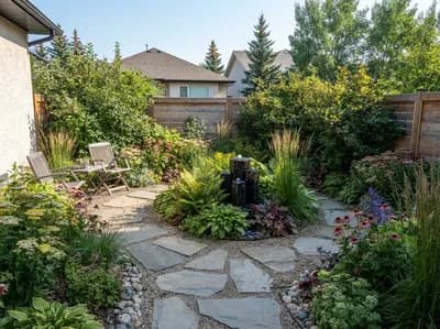Backyard interior design visualization