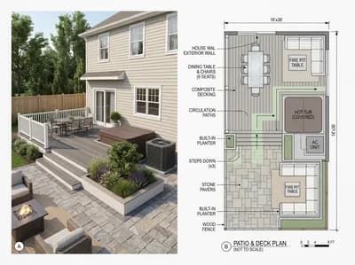Deck interior design visualization