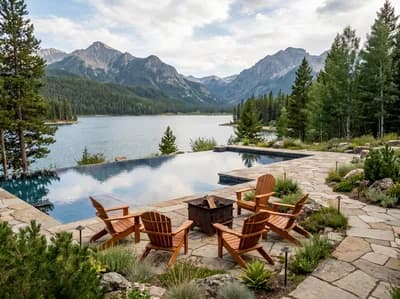 Backyard interior design visualization