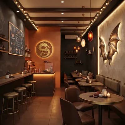 Cafe interior design visualization