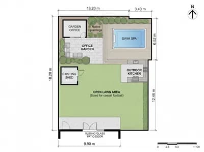 Patio interior design visualization