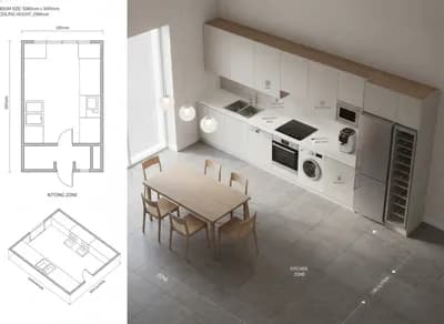 Kitchen interior design visualization