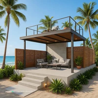 Terrace interior design visualization