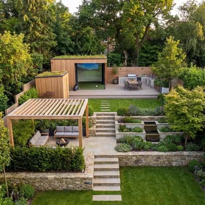 Patio interior design visualization