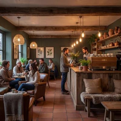 Cafe interior design visualization