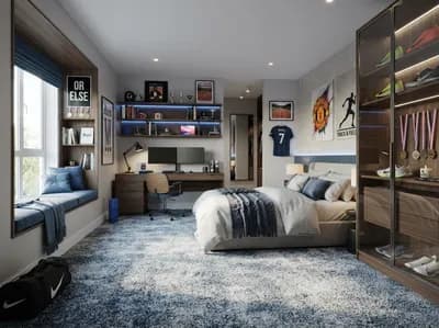 Bedroom interior design visualization