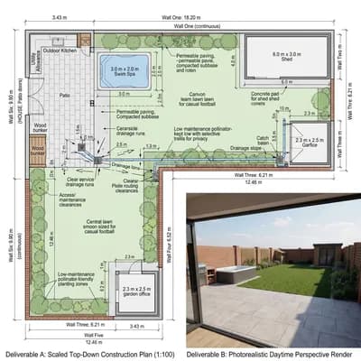 Patio interior design visualization