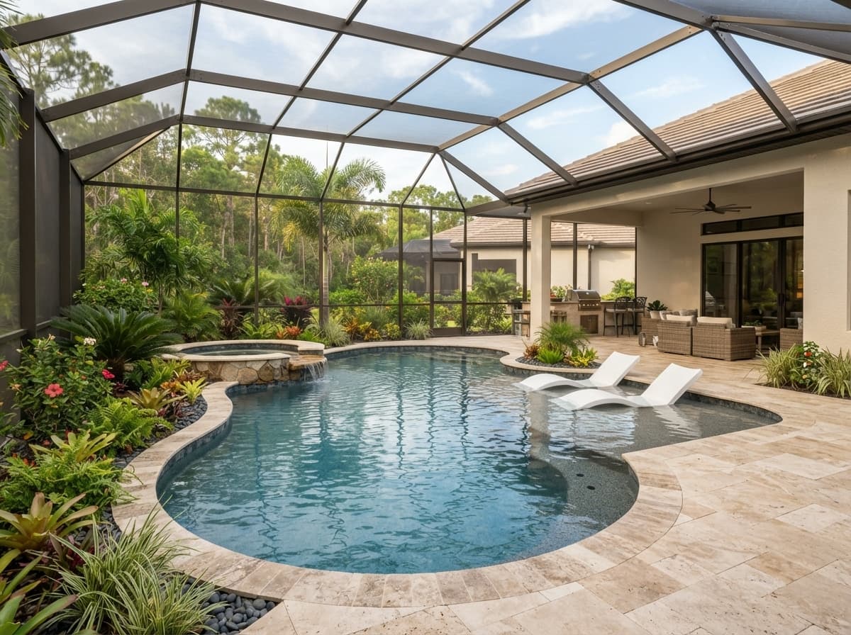 Elegant Backyard Pool and Spa Concept