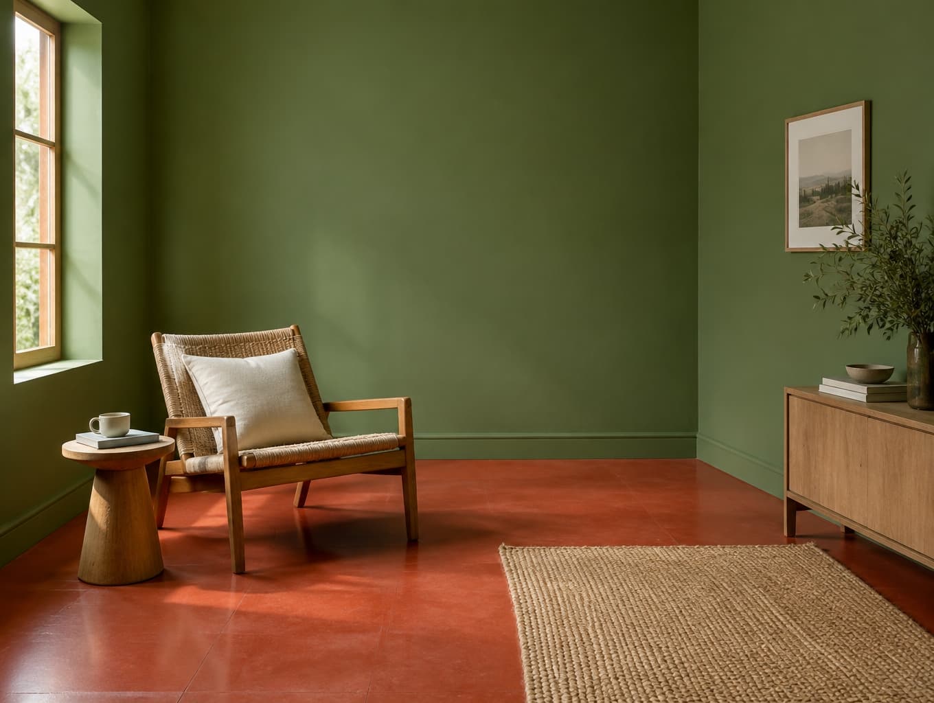 Inspiring Green and Terracotta Room Concept