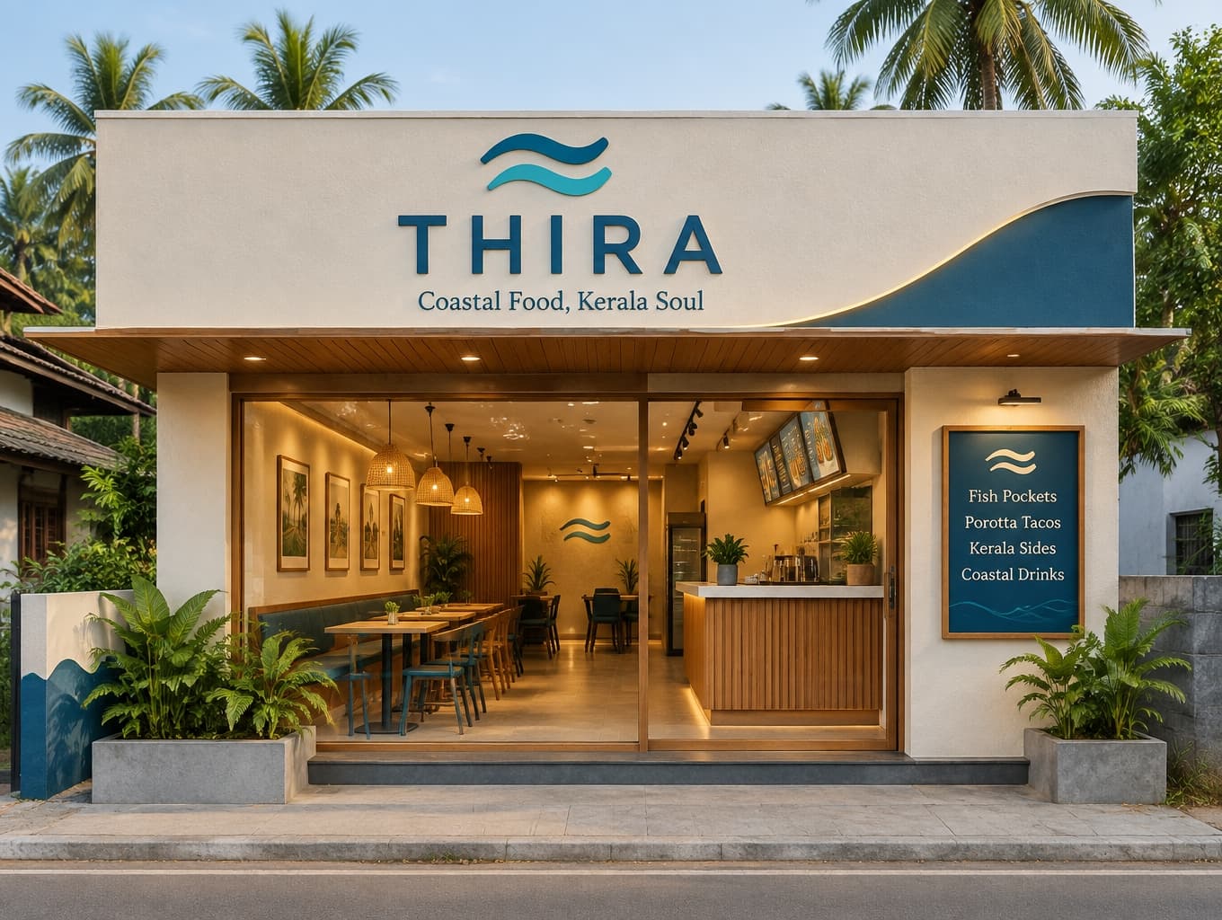Contemporary Kerala QSR Storefront Visualization