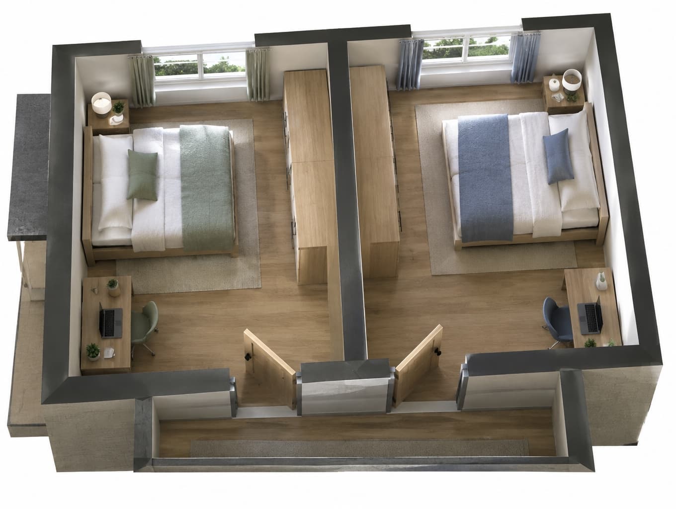 Stylish Teenage Bedrooms Design Cutaway