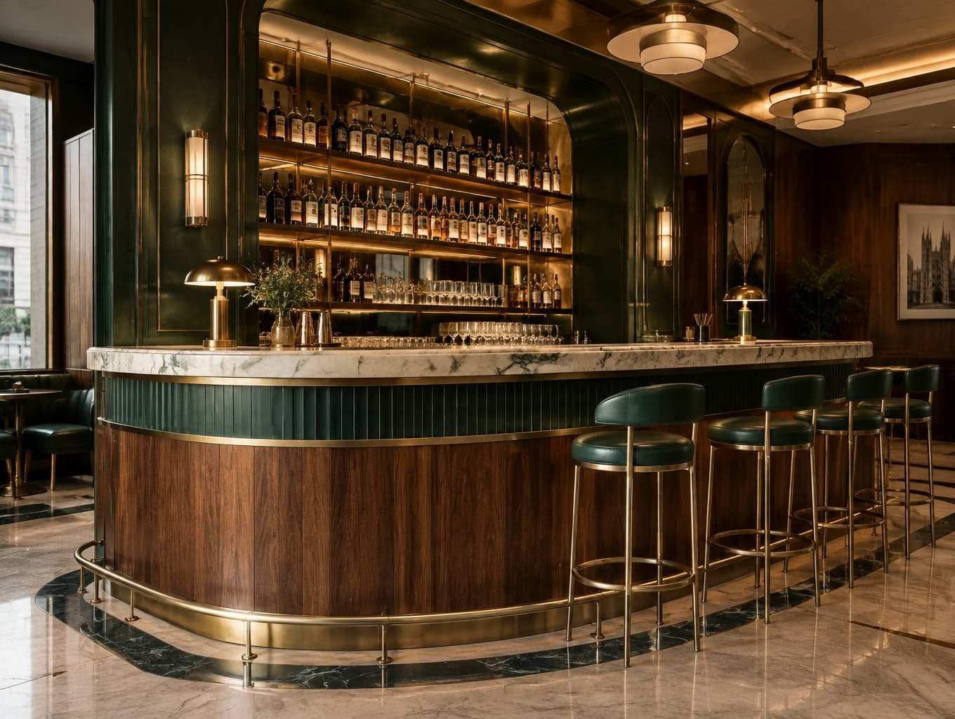 Milanese-Inspired Bar Counter Interior Design