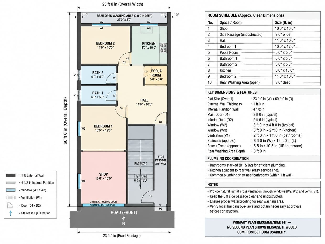 Efficient Layout for Narrow Residential Space