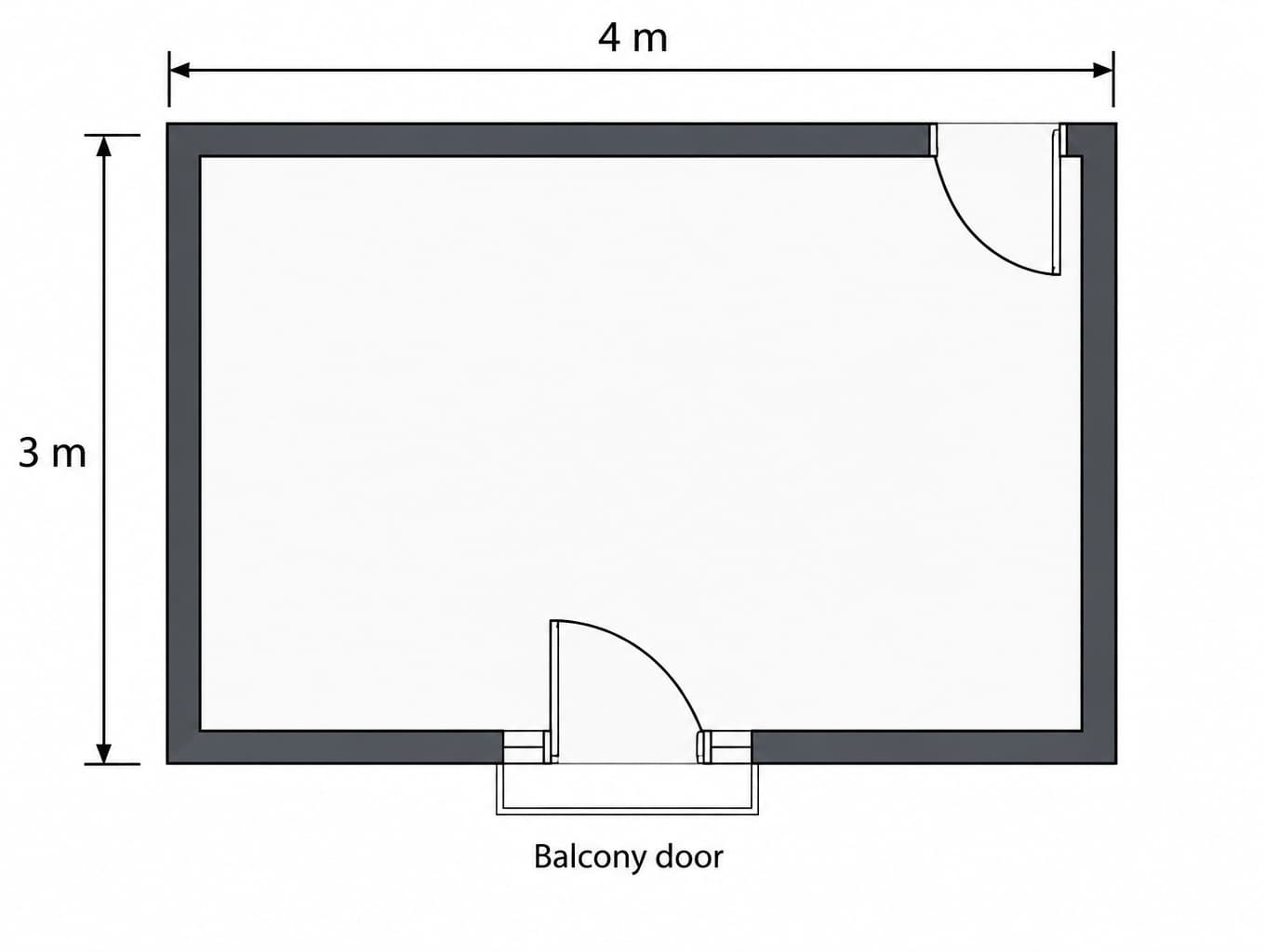 Detailed Floor Plan for a Rectangular Room