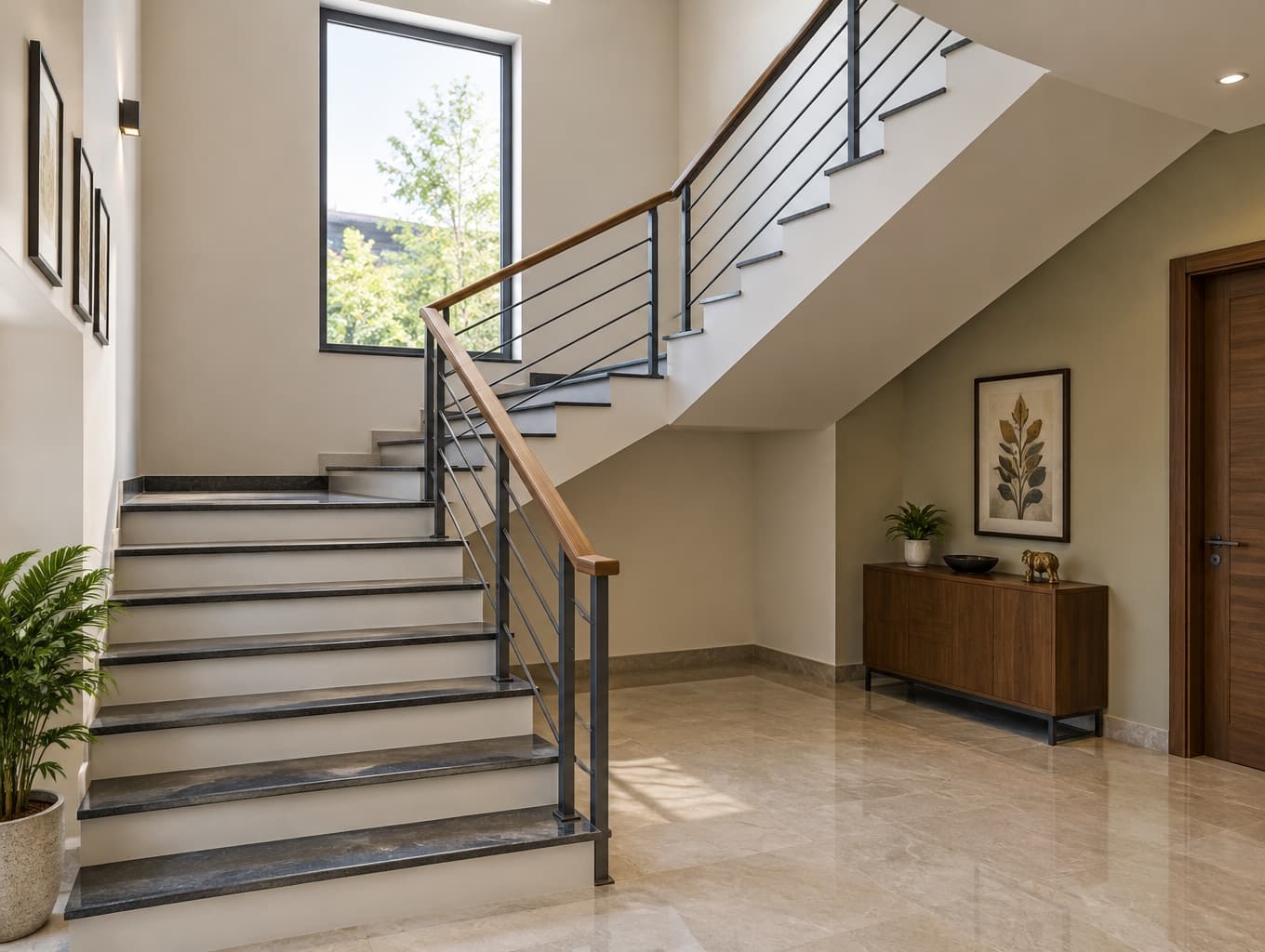Elegant L-Shaped Staircase Visualization