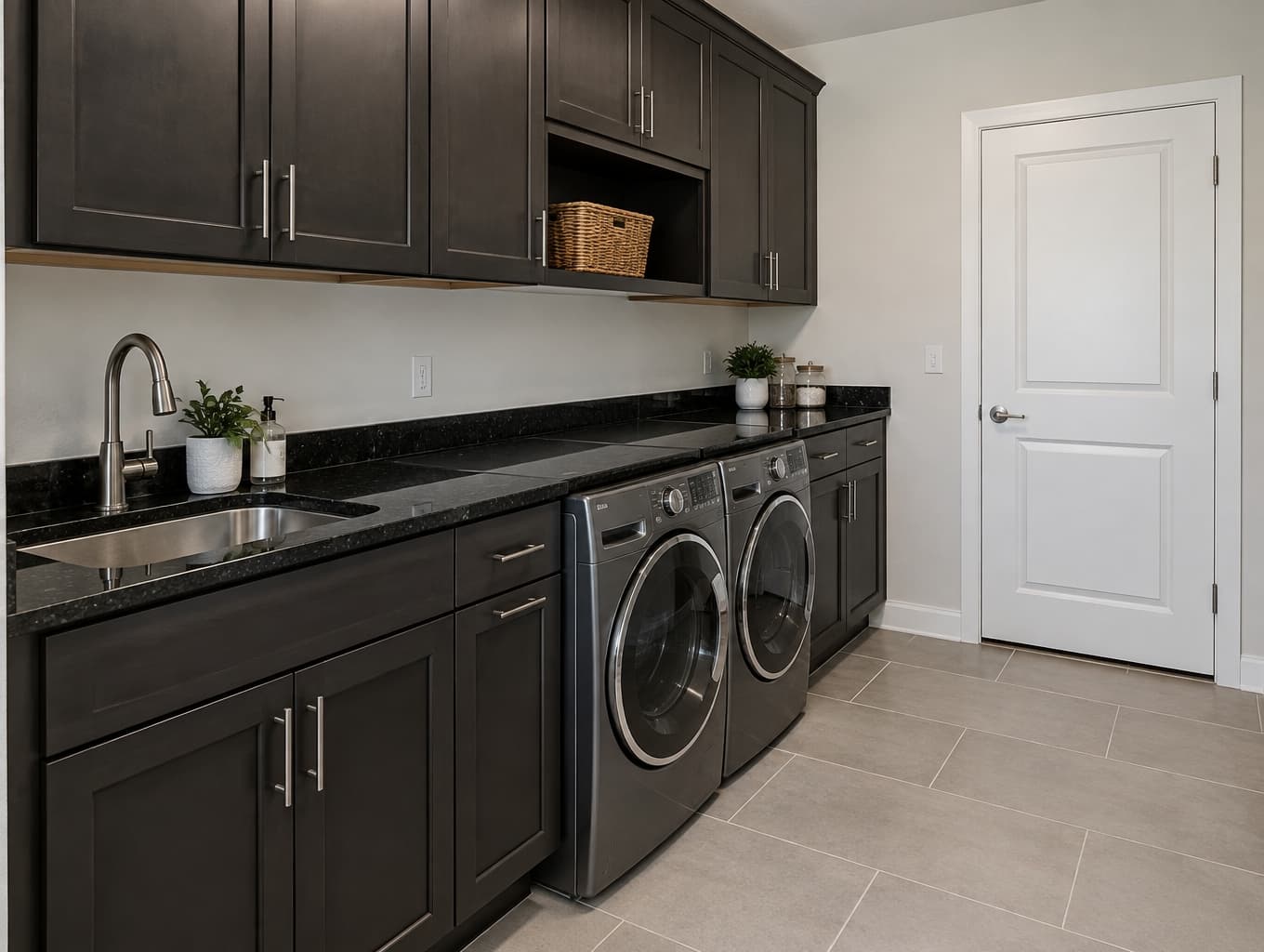 Modern Dark Laundry Room Inspiration