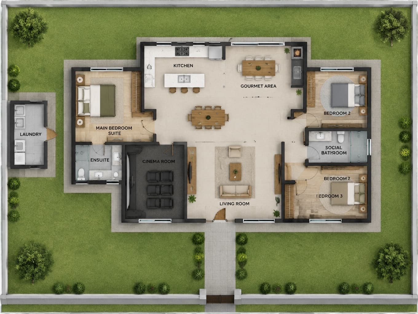 Innovative Floor Plan for a Detached Home