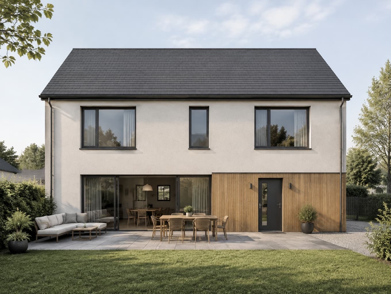 Elegant Two-Story House Exterior Design