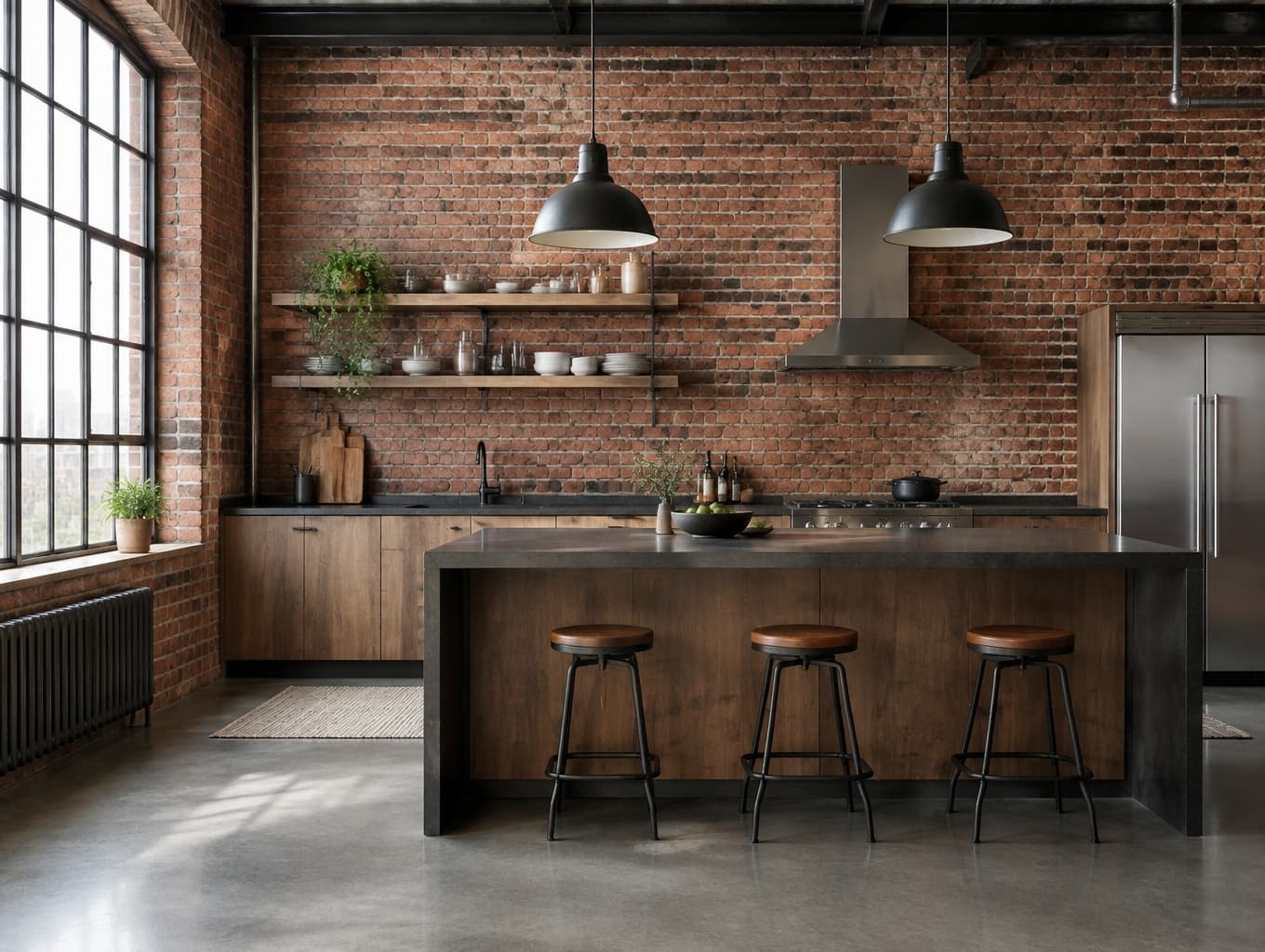 Exquisite Industrial Loft Kitchen Concept
