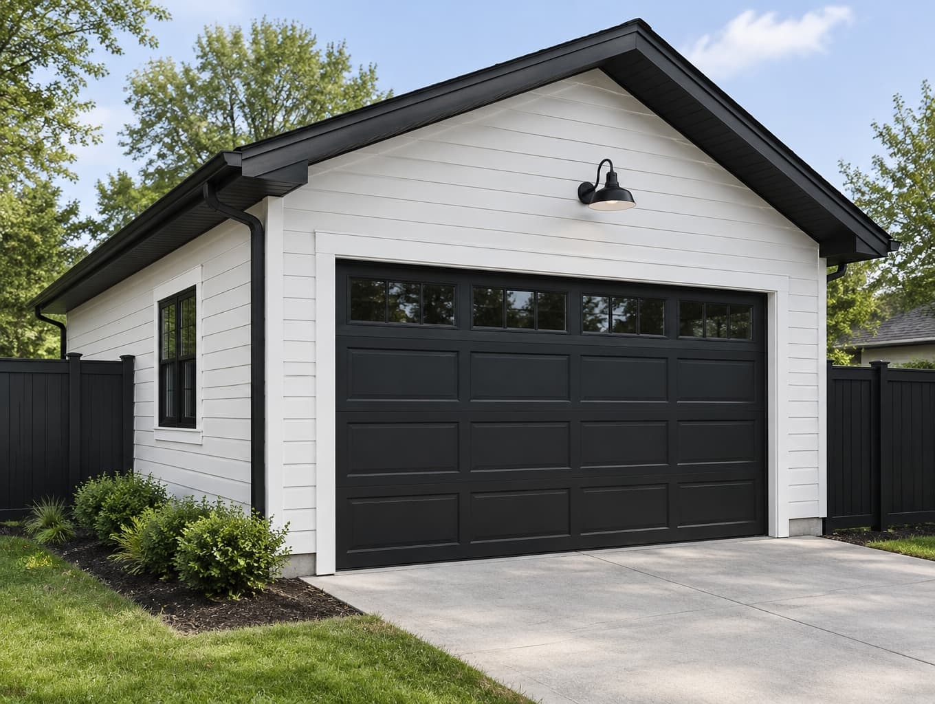 Elegant Black and White Garage Design