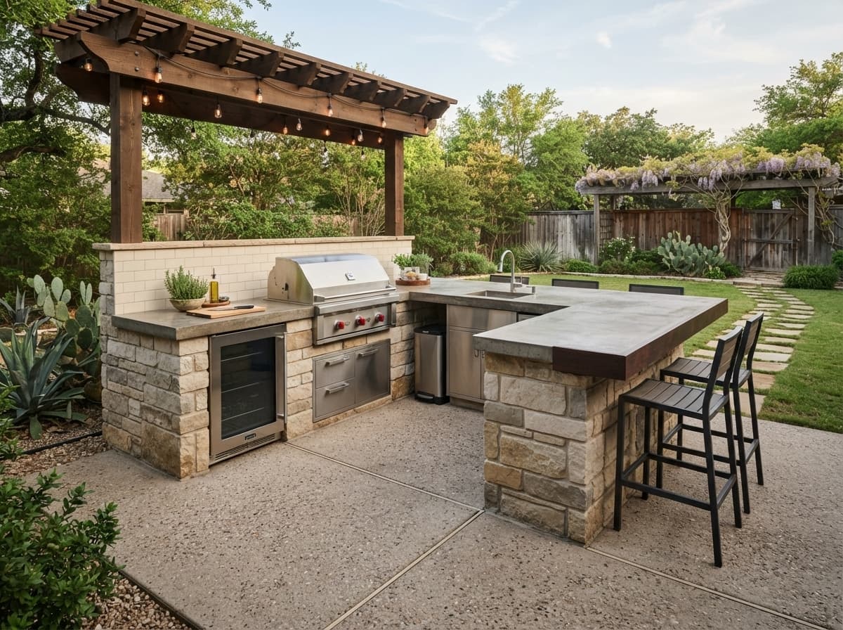 Stylish Outdoor Kitchen for Texas Backyards