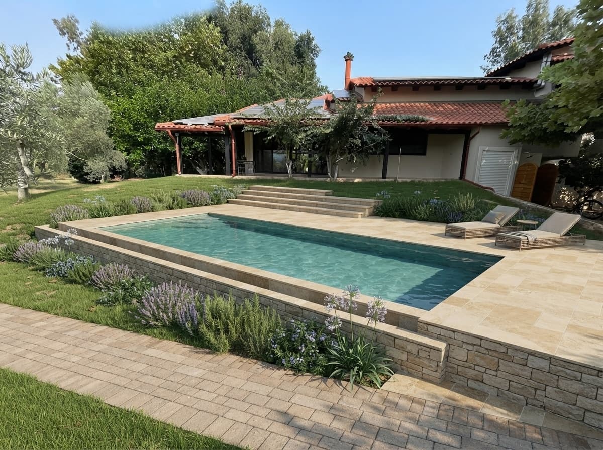 Elegant Mediterranean Garden and Pool Concept
