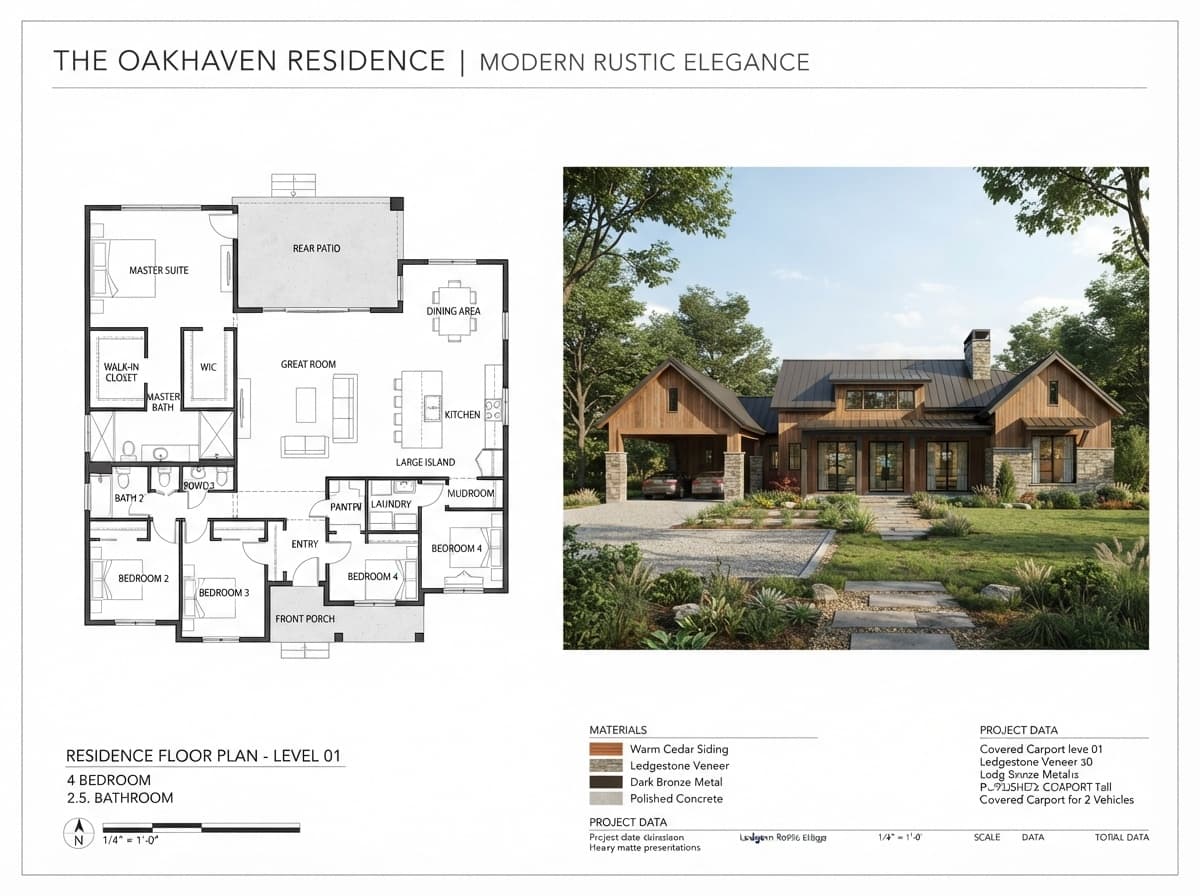 Modern Rustic Family Home Architecture