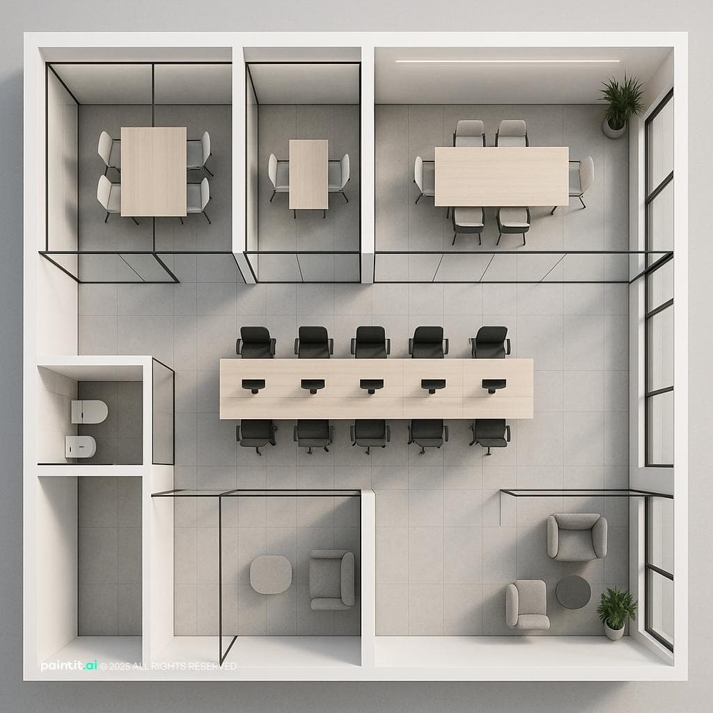 Sleek Minimalist Office Layout
