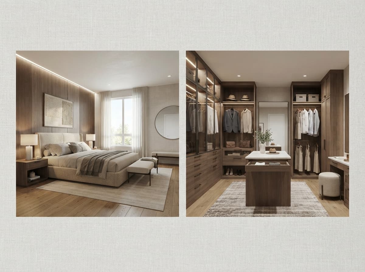 Stylish Bedroom and Closet Interior Design Board