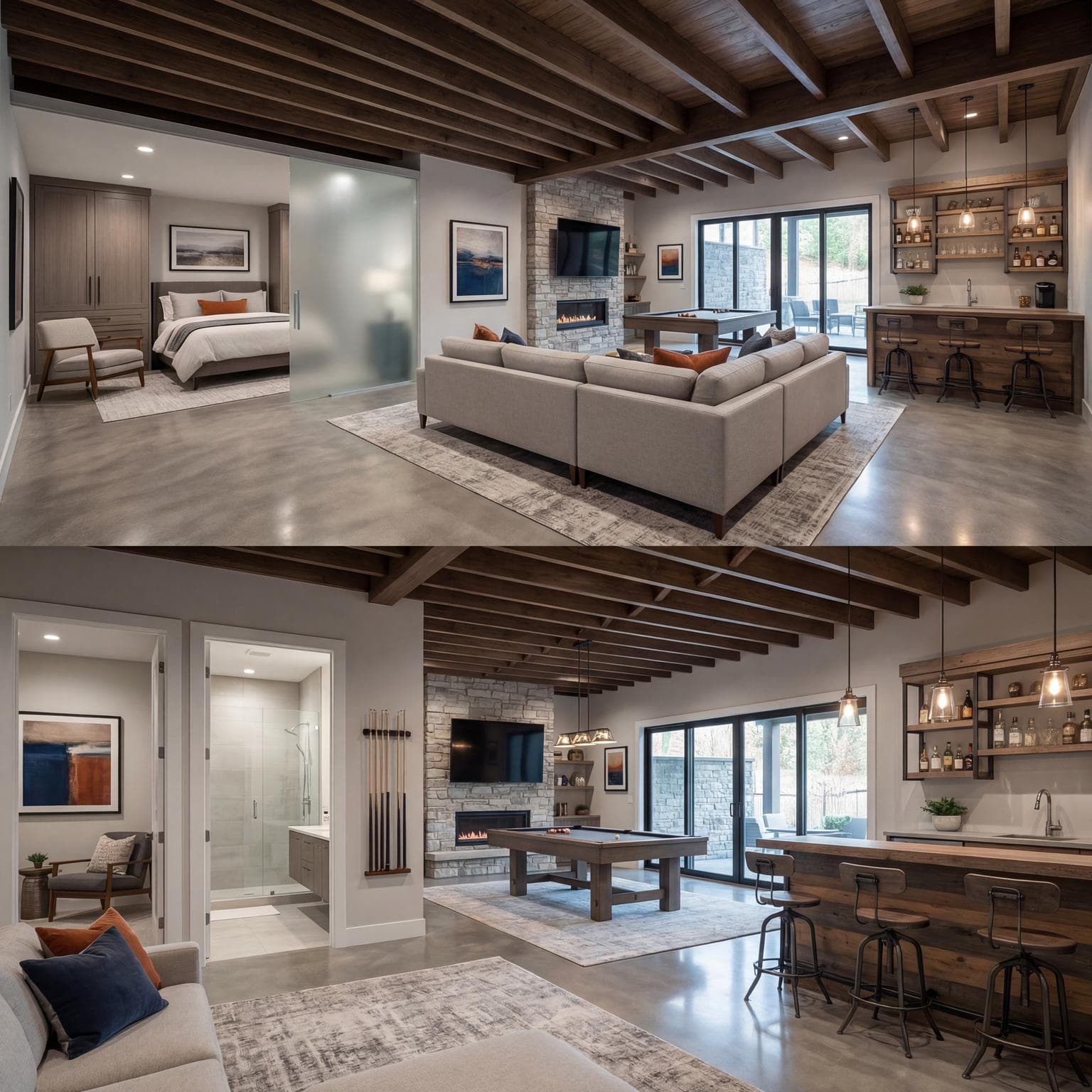 Modern Walkout Basement Layout